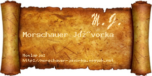 Morschauer Jávorka névjegykártya